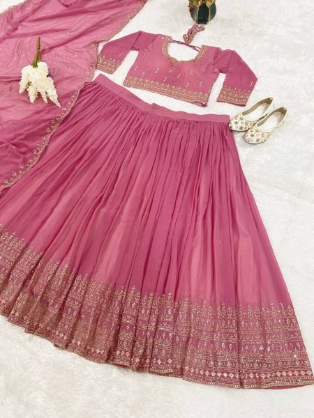 Festive Elegance  Designer Lehenga Choli in Pure Fox Georgette with Stunning Embroidery   Sequins Detailing Designer Lehenga Choli