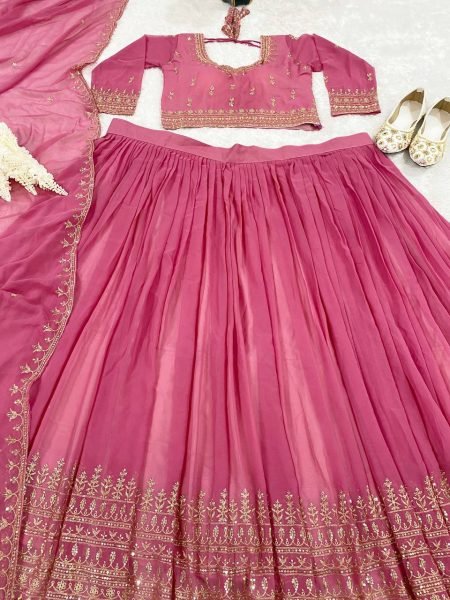 Festive Elegance  Designer Lehenga Choli in Pure Fox Georgette with Stunning Embroidery   Sequins Detailing Designer Lehenga Choli