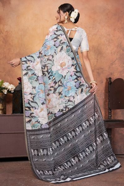 Festive Flow Soft Chanderi Silk Saree with Gold Zari Patti  & Digital Pallu Printed Cotton Sarees Wholesale