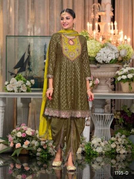 Grace Mehendi Green Dhoti Suit for Bridesmaids at Mehendi Salwar Kameez