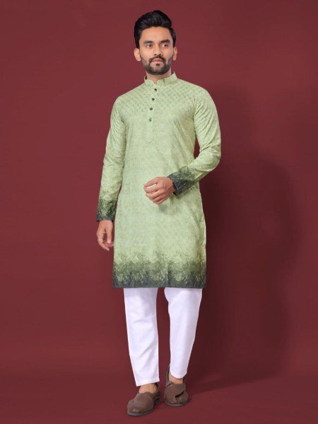 Festive Mode On Elegant Kurta Pajama Set in Soft Cotton for Men