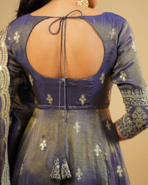 Festive Ready Midnight Blue Simmer Silk Lehenga Suit with Sequin Touch for Royal Vibes Ready To Wear Collection