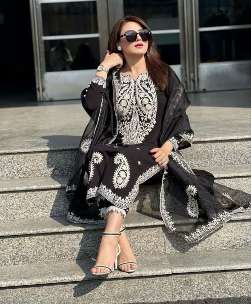 Festive Wear Black Color Full Stitches Salwar Suit Ready To Wear Collection