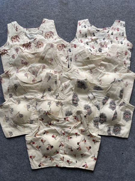 Floral Motif Khadi Cotton Top with Hook Front Ethnic Handloom Wear for Women at Low Price Blouse Collection
