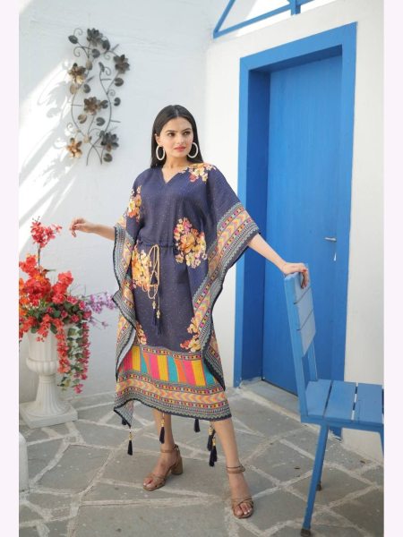 New Hit Design Chinon Kaftan Dress With Tassels Kaftan 