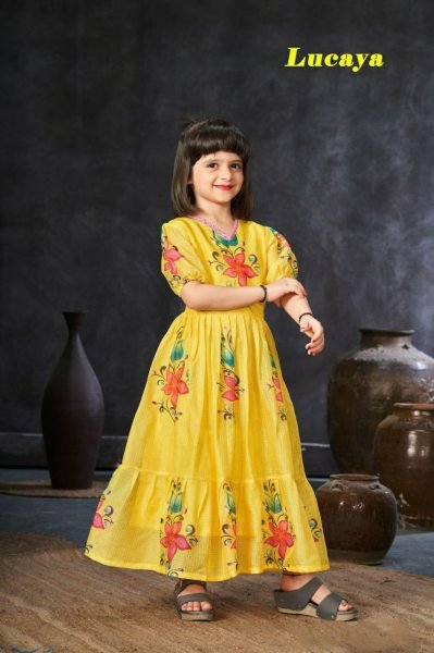 Floral Printed Midi Dress With Full Flair For Women And Girls Mom-Doughter Collection
