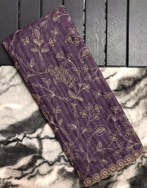 Floral Printed Pure Soft Silk Saree With Beautiful Thread Handwork  Silk Sarees Wholesale