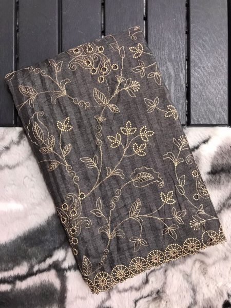 Floral Printed Pure Soft Silk Saree With Beautiful Thread Handwork  Silk Sarees Wholesale