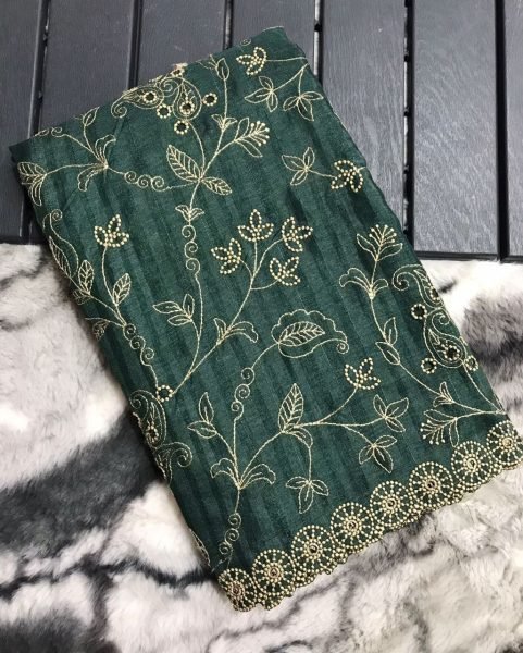 Floral Printed Pure Soft Silk Saree With Beautiful Thread Handwork  Silk Sarees Wholesale