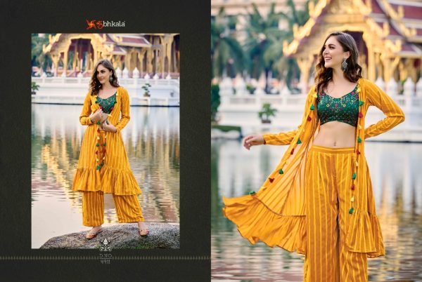  Flory Vol 35 Croptop Shurg Plazzo 3 Piece Kurti Set