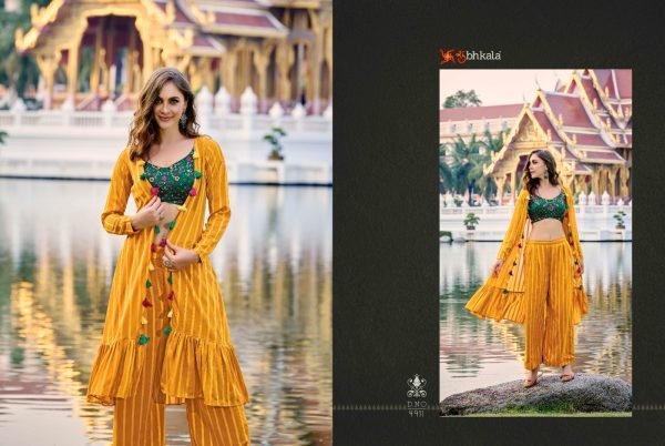  Flory Vol 35 Croptop Shurg Plazzo 3 Piece Kurti Set