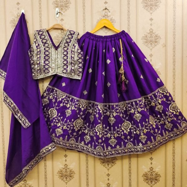 For Festival Seasons Cotton Silk Embroidered Cut Work Lehenga Choli  Girls Wear