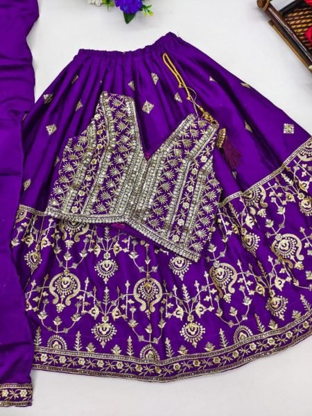 For Festival Seasons Cotton Silk Embroidered Cut Work Lehenga Choli  Girls Wear