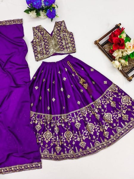 For Festival Seasons Cotton Silk Embroidered Cut Work Lehenga Choli  Girls Wear
