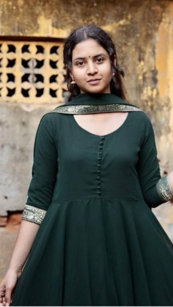 Fox Georgette Gold Printed Border Gown With Dupatta Kurti With Dupatta Wholesale
