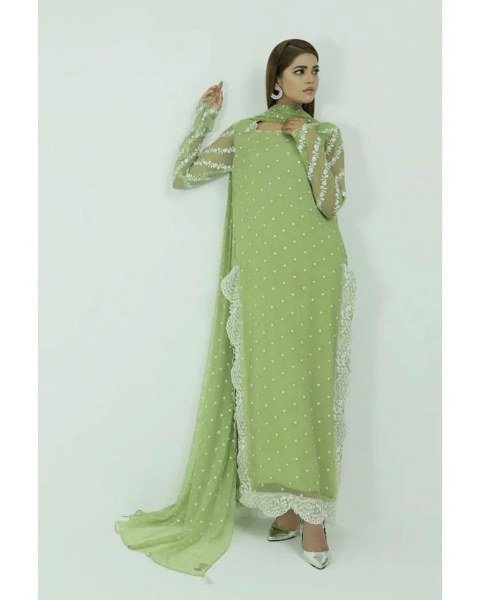 Georgette With Embrodery Work Stright Cut Suit Ready To Wear Collection