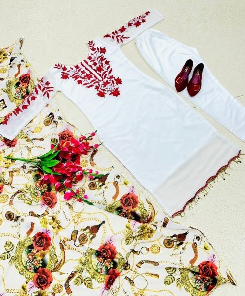 Fox Georgette Kurti Pant With Dupatta Ready To Wear Collection