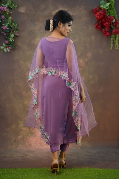 Fox Georgette Kurti Pant With Embroidery Work Dupatta 3 Piece Kurti Set