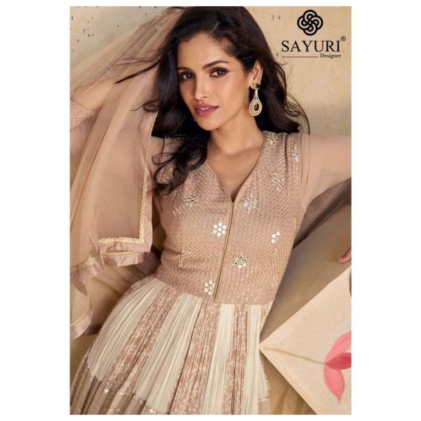 Fox Georgette Premium Print With Embroidery Ananrkali Festive Wear Gown At Lowest Price Anarakali Gown Wholesale