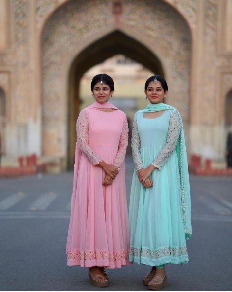 Fox Georgette With Attractive Embroidery Anarkali Kurti With Dupatta Kurti With Dupatta Wholesale