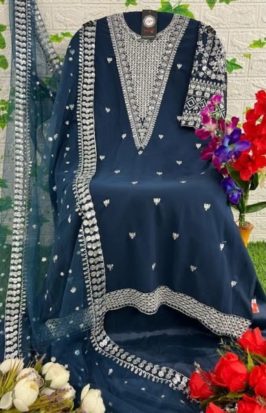 Fox Georgette With Embroidery pakisatani salwar suit Pakistani Suits Wholesale
