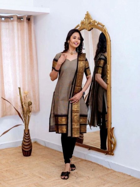 Fresh and Soft Soft Kanchi Cotton V Neck Kurti with 2 5 Mtr Dupatta for Daily   Office Wear Kurti With Dupatta Wholesale