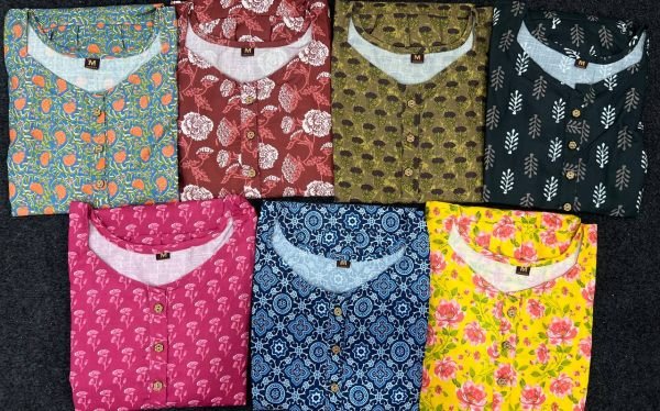 Fresh Flowy Sleeveless Printed Cotton Dress for Spring Summer in Multi Colors Best Wholesale Rates Cotton Kurtis Wholesale