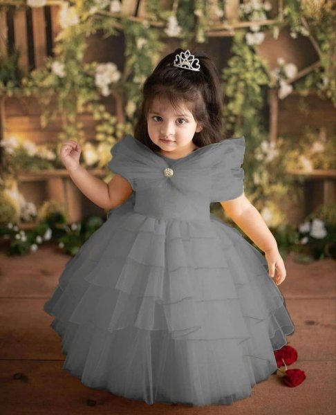 Full Flair Desigenr Net Gown  Girls Wear