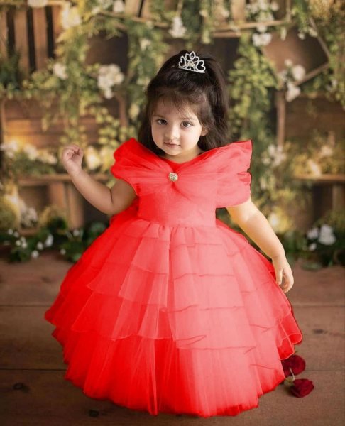 Full Flair Desigenr Net Gown  Girls Wear