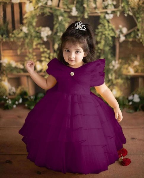 Full Flair Desigenr Net Gown  Girls Wear