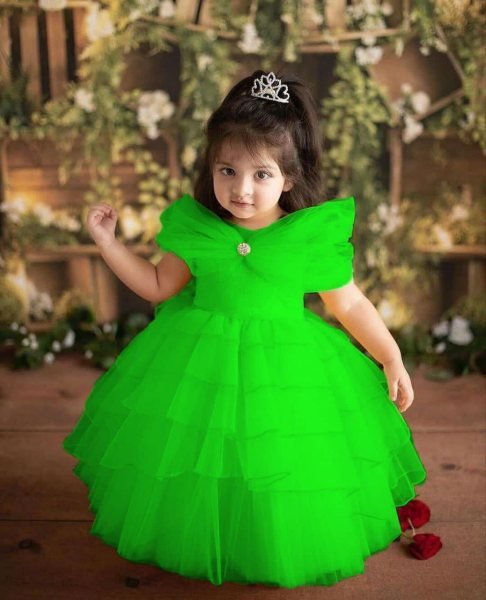 Full Flair Desigenr Net Gown  Girls Wear