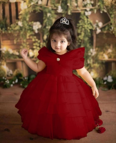 Full Flair Desigenr Net Gown  Girls Wear