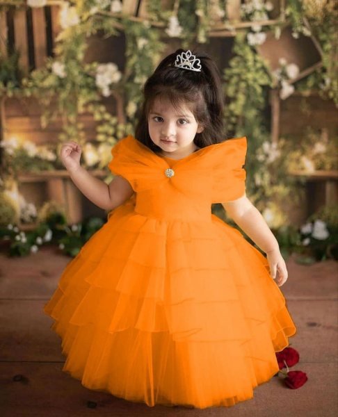 Full Flair Desigenr Net Gown  Girls Wear