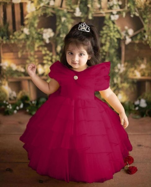 Full Flair Desigenr Net Gown  Girls Wear