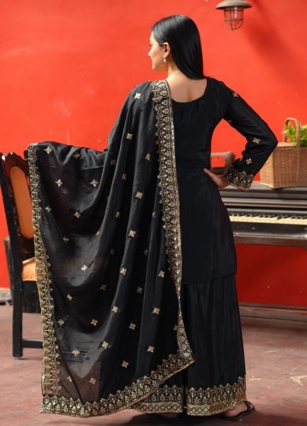 Full-Stitched Chinon Sharara Set with Stunning Top, Sharara, and Dupatta for Festive and Party Wear Ready To Wear Collection