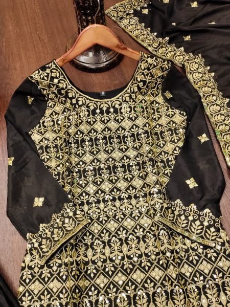 Full-Stitched Chinon Sharara Set with Stunning Top, Sharara, and Dupatta for Festive and Party Wear Ready To Wear Collection