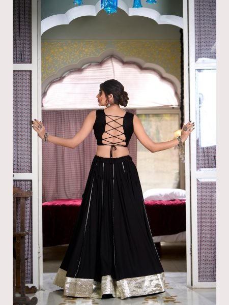 Fully Stiched For Festival Seasons Rayon Lehenga Choli With Gamthi Work  Navratri Lehnega Choli