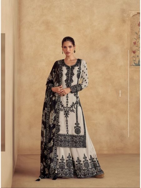 Fully Stitched Chinon Silk Suits Supliers Designer Plazzo Salwar Suits Wholesale