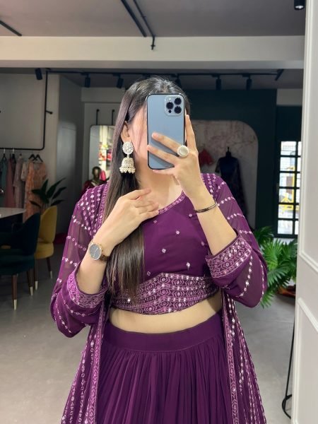 Fully Stitched Crush Georgette Lehenga Choli With Shrug Designer Lehenga Choli