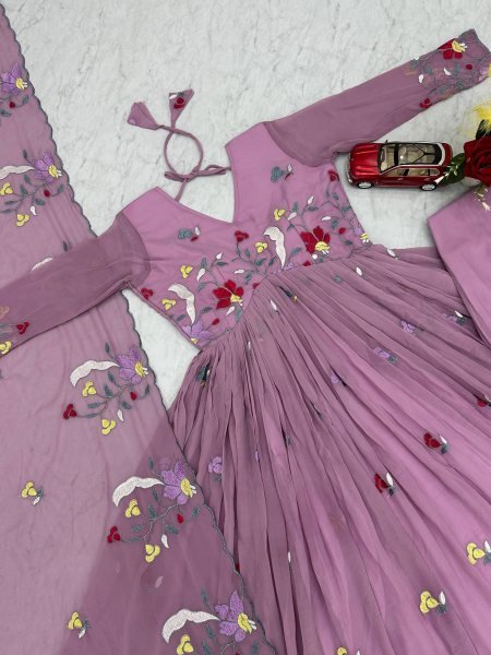 Fully Stitched Designer Gown Set Fox Georgette Festive and Wedding Edit Georgette Kurti 
