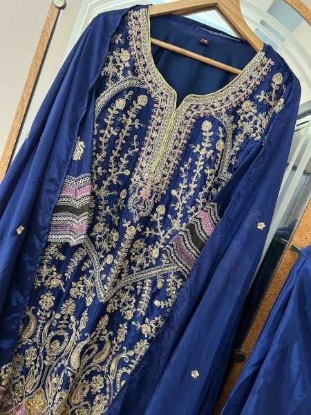 Fully Stitched Heavy Pure Chinon Silk suit Set with Embroidered Dupatta   Sequins Work Wedding  Party   Festive Outfit  Ready To Wear Collection