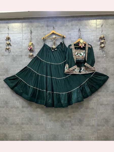 Fully Stitched Navratri Special Reyon Cotton Lehenga Choli  Navratri Lehnega Choli