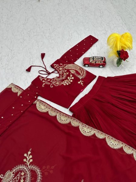 Fully Stitched Party Wear Lehenga Choli with Embroidered Dupatta Bottom New Collection at Wholesale Price Designer Lehenga Choli