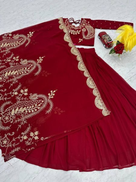 Fully Stitched Party Wear Lehenga Choli with Embroidered Dupatta Bottom New Collection at Wholesale Price Designer Lehenga Choli