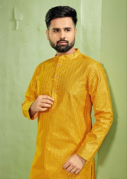 Function Wear Heavy Bannglori Silk Kurta Pajama  Kurta Pajama Wholesale
