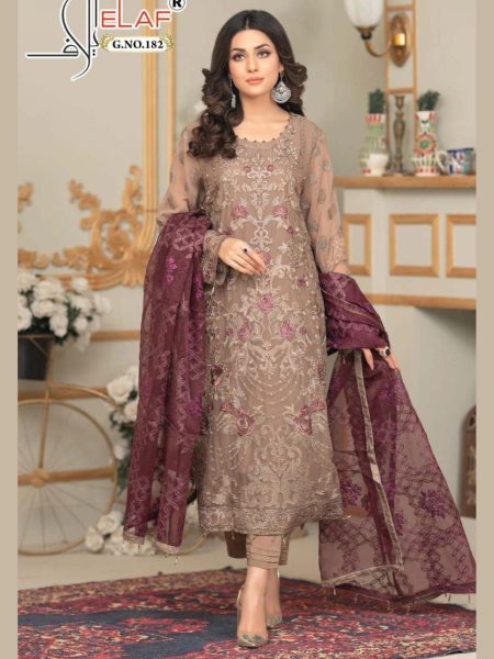 G 182 Hit Design Georgette Embroidered Pearl Work Pakistani Suits  Pakistani Suits Wholesale