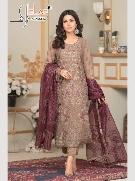 G 182 Hit Design Georgette Embroidered Pearl Work Pakistani Suits  Pakistani Suits Wholesale