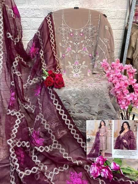 G 182 Hit Design Georgette Embroidered Pearl Work Pakistani Suits  Pakistani Suits Wholesale