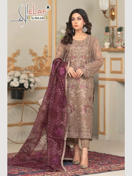 G 182 Hit Design Georgette Embroidered Pearl Work Pakistani Suits  Pakistani Suits Wholesale