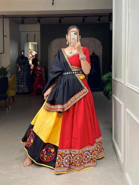 Gamthi And Mirror Work Navratri Lehenga Choli Collection  Navratri Lehnega Choli
